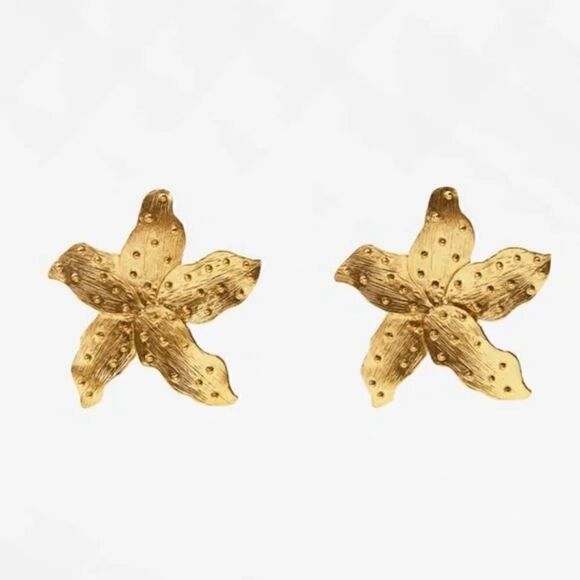 BLOGGERS FAV STARFISH EARRINGS GOLD - Picture 6 of 7